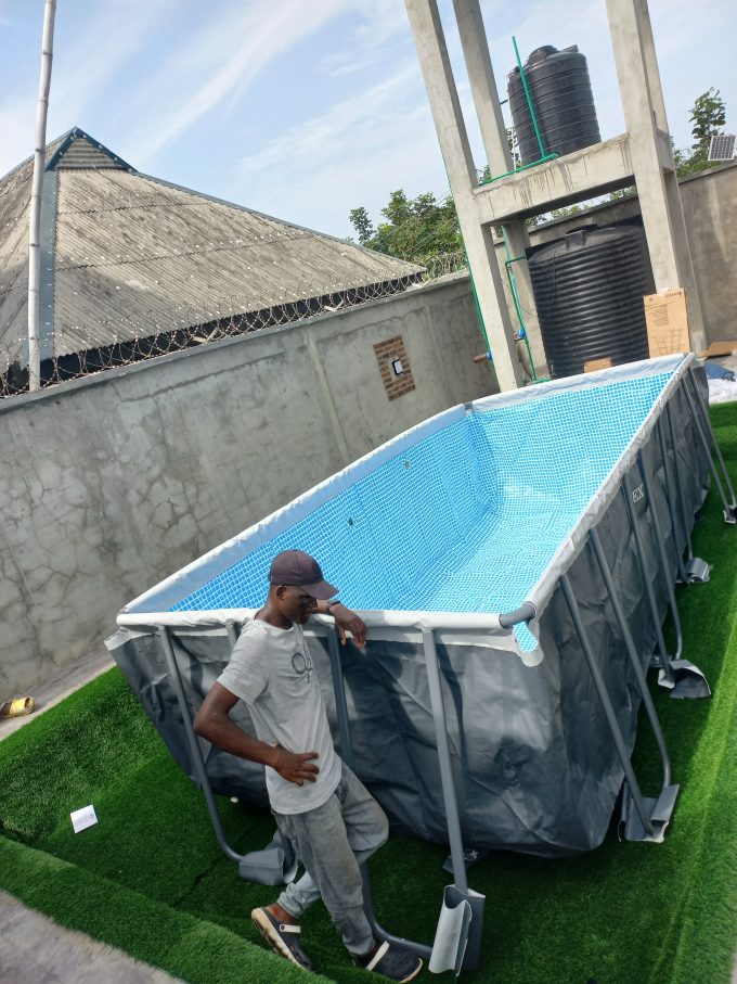 Intex 18' x 9' x 52" Ultra XTR Rectangular Frame Swimming Pool Set with Pump - Above Ground Backyard Large Rectangle Pool - Image 3