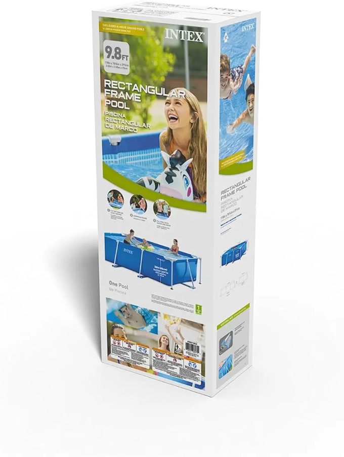 Metal Frame Rectangular Frame Pool Set - 9' 10" x 6' 6.75 x 30” - Image 3